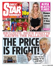 Daily Star Sunday (UK) Newspaper Front Page for 25 October 2020