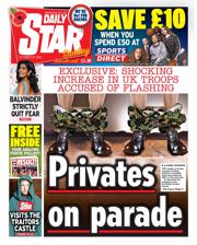 Daily Star Sunday front page for 26 October 2025