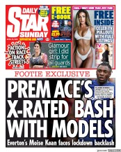 Daily Star Sunday (UK) Newspaper Front Page for 26 April 2020