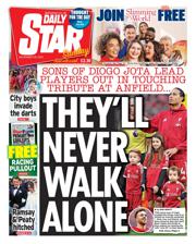 Daily Star Sunday front page for 28 December 2025