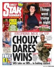 Daily Star Sunday (UK) Newspaper Front Page for 29 November 2020