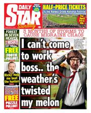 Daily Star Sunday front page for 2 February 2025