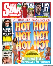 Daily Star Sunday (UK) Newspaper Front Page for 30 May 2021