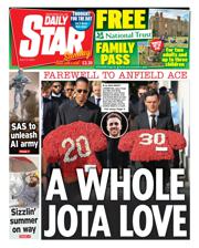 Daily Star Sunday front page for 6 July 2025