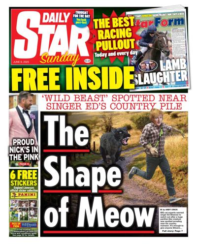 Daily Star Sunday Newspaper Front Page (UK) for 8 June 2025