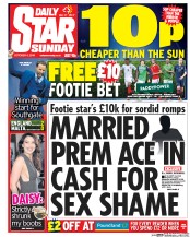 Daily Star Sunday (UK) Newspaper Front Page for 9 October 2016