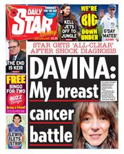 Daily Star Sunday front page for 9 November 2025