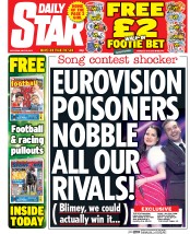 Daily Star Sunday (UK) Newspaper Front Page for 23 May 2015