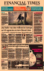 Financial Times (UK) Newspaper Front Page for 14 April 2021