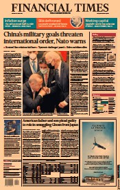 Financial Times (UK) Newspaper Front Page for 15 June 2021