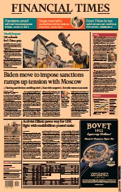 Financial Times (UK) Newspaper Front Page for 16 April 2021