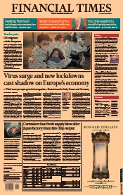 Financial Times (UK) Newspaper Front Page for 22 March 2021