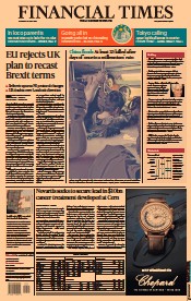 Financial Times (UK) Newspaper Front Page for 22 July 2021