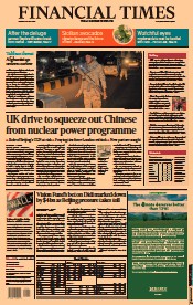 Financial Times (UK) Newspaper Front Page for 26 July 2021