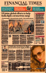 Financial Times (UK) Newspaper Front Page for 27 April 2021