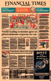 Financial Times (UK) Newspaper Front Page for 2 July 2021