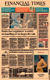 Financial Times (UK) Newspaper Front Page for 31 March 2021