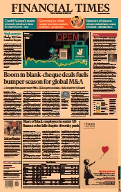 Financial Times (UK) Newspaper Front Page for 3 April 2021