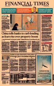 Financial Times (UK) Newspaper Front Page for 5 April 2021