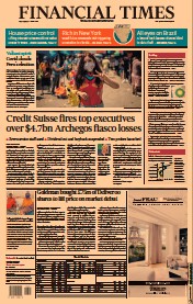 Financial Times (UK) Newspaper Front Page for 7 April 2021