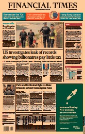 Financial Times (UK) Newspaper Front Page for 9 June 2021