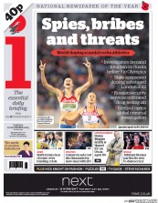 I Newspaper (UK) Newspaper Front Page for 10 November 2015