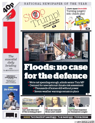 I Newspaper Newspaper Front Page (UK) for 10 December 2015