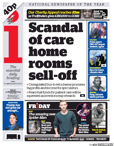 I Newspaper Newspaper Front Page (UK) for 11 December 2015