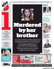 I Newspaper (UK) Newspaper Front Page for 12 November 2015