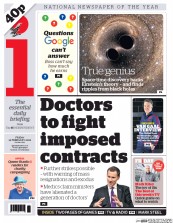 I Newspaper (UK) Newspaper Front Page for 12 February 2016