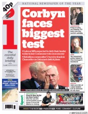 I Newspaper (UK) Newspaper Front Page for 14 October 2015