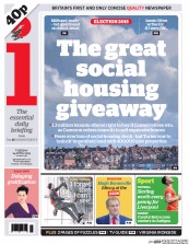 I Newspaper (UK) Newspaper Front Page for 14 April 2015