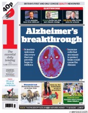 I Newspaper (UK) Newspaper Front Page for 15 April 2015