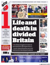 I Newspaper (UK) Newspaper Front Page for 15 September 2015