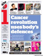 I Newspaper (UK) Newspaper Front Page for 16 February 2016