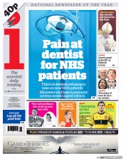 I Newspaper (UK) Newspaper Front Page for 16 June 2015