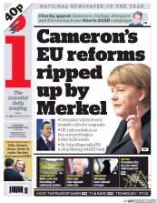 I Newspaper (UK) Newspaper Front Page for 17 December 2015