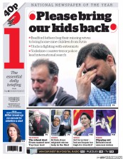 I Newspaper (UK) Newspaper Front Page for 17 June 2015