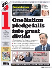 I Newspaper (UK) Newspaper Front Page for 18 December 2015