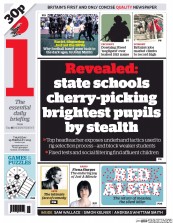 I Newspaper (UK) Newspaper Front Page for 19 February 2015