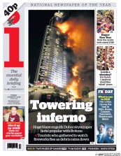 I Newspaper (UK) Newspaper Front Page for 1 January 2016