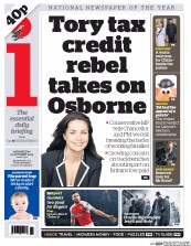 I Newspaper (UK) Newspaper Front Page for 21 October 2015