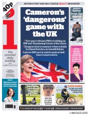 I Newspaper (UK) Newspaper Front Page for 21 April 2015