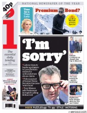 I Newspaper (UK) Newspaper Front Page for 22 October 2015