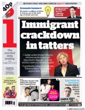 I Newspaper (UK) Newspaper Front Page for 22 April 2015