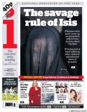 I Newspaper (UK) Newspaper Front Page for 25 February 2016