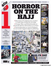 I Newspaper (UK) Newspaper Front Page for 25 September 2015