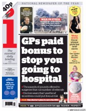 I Newspaper (UK) Newspaper Front Page for 2 October 2015