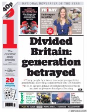 I Newspaper (UK) Newspaper Front Page for 30 October 2015