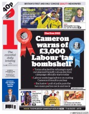 I Newspaper (UK) Newspaper Front Page for 30 March 2015